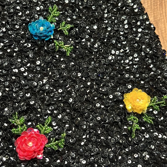 Vintage 50/60’s Black Full Sequin Floral Crown Colony of Hong Kong Sweat… - Picture 5 of 9